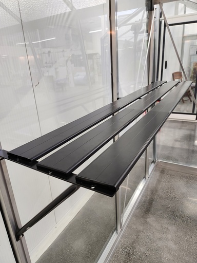 Aluminium shelf coated black​